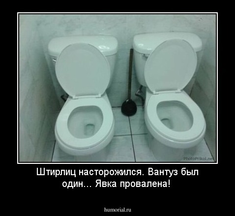 Штирлиц насторожился. Вантуз был один... Явка провалена!