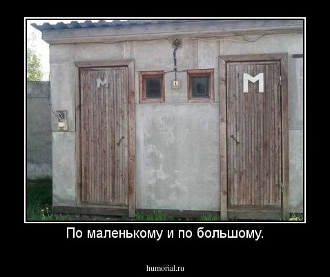 По маленькому и по большому.