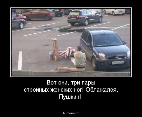 Вот они, три пары стройных женских ног! Облажался, Пушкин!