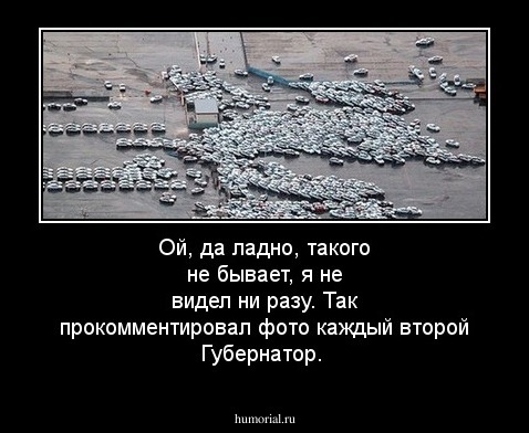 Ой, да ладно, такого не бывает, я не видел ни разу. Так прокомментировал фото каждый второй Губернатор.