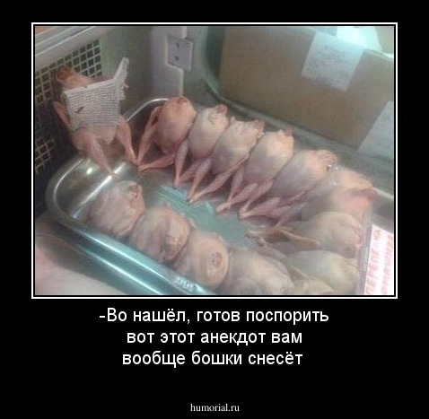 -Во нашёл, готов поспорить вот этот анекдот вам вообще бошки снесёт