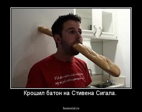 Крошил батон на Стивена Сигала. 