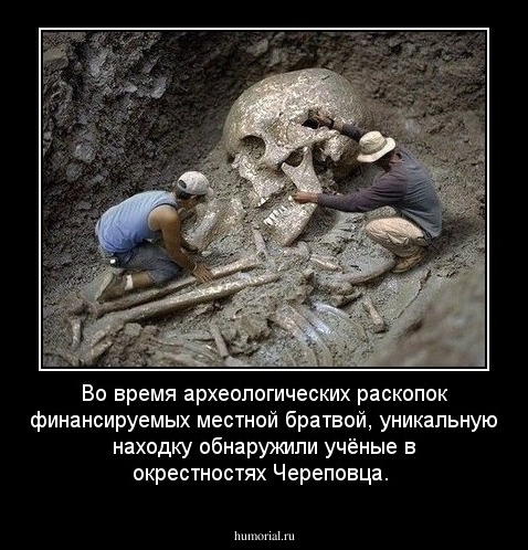 Во время археологических раскопок финансируемых местной братвой, уникальную находку обнаружили учёные в окрестностях Череповца. 
