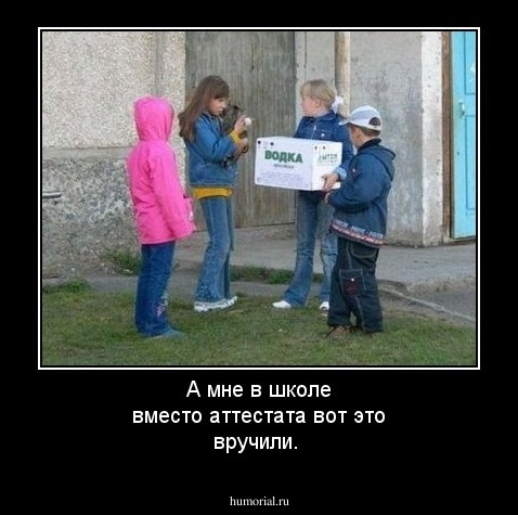 А мне в школе вместо аттестата вот это вручили.