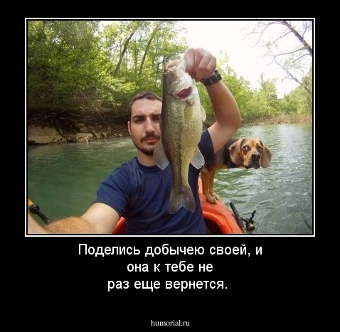 Поделись добычею своей, и она к тебе не раз еще вернется.
