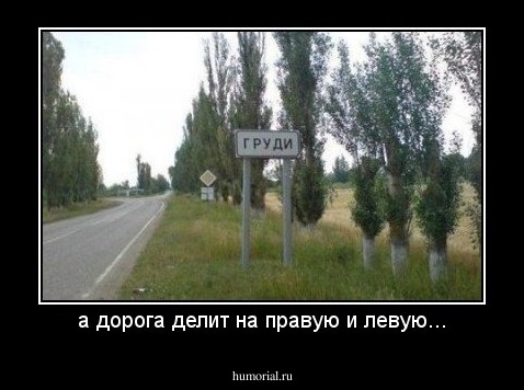 а дорога делит на правую и левую...
