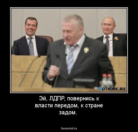 Эй, ЛДПР, повернись к власти передом, к стране задом.
