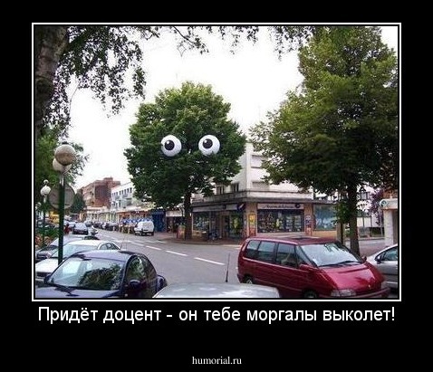 Придёт доцент - он тебе моргалы выколет!