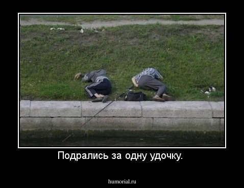 Подрались за одну удочку. 