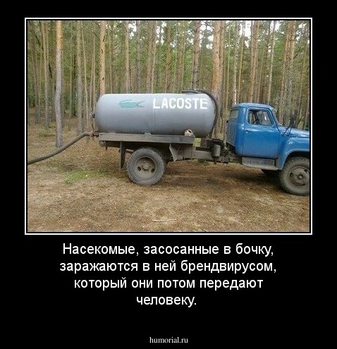 Насекомые, засосанные в бочку, заражаются в ней брендвирусом, который они потом передают человеку.