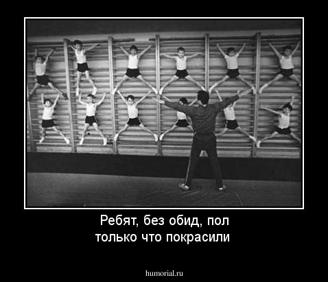Ребят, без обид, пол только что покрасили