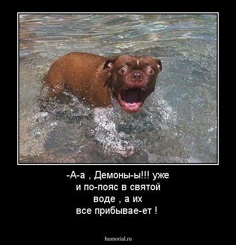 -А-а , Демоны-ы!!! уже и по-пояс в святой воде , а их все прибывае-ет !
