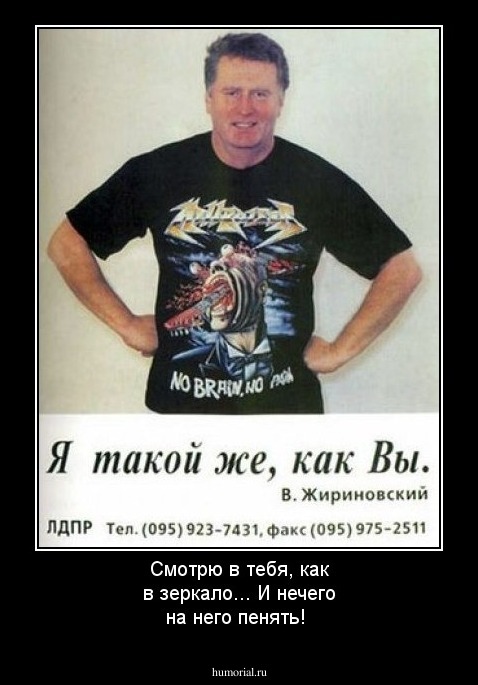 Смотрю в тебя, как в зеркало... И нечего на него пенять!