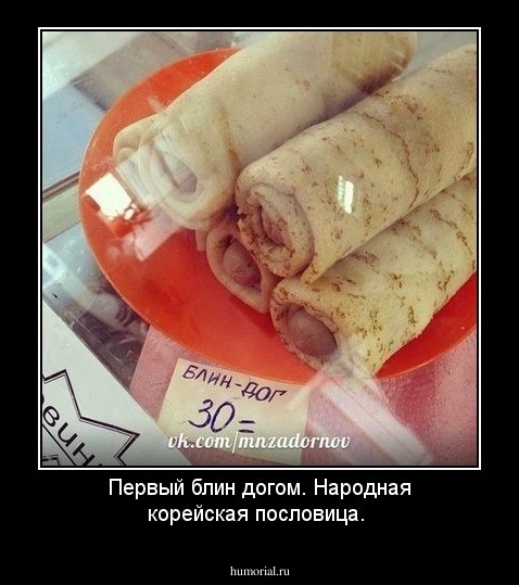 Первый блин догом. Народная корейская пословица. 