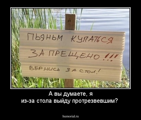А вы думаете, я из-за стола выйду протрезвевшим?