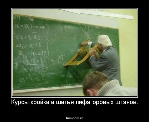 Курсы кройки и шитья пифагоровых штанов.