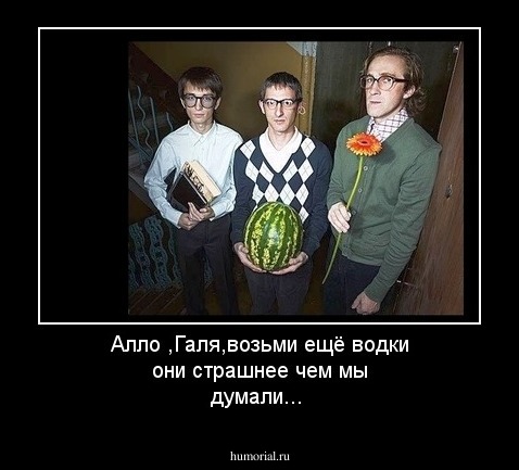 Алло ,Галя,возьми ещё водки они страшнее чем мы думали...