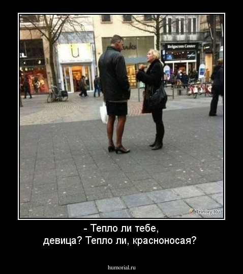 - Тепло ли тебе, девица? Тепло ли, красноносая?