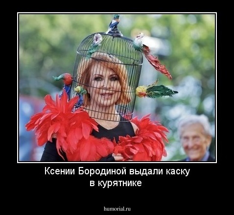 Ксении Бородиной выдали каску в курятнике
