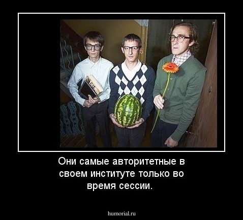 Они самые авторитетные в своем институте только во время сессии. 
