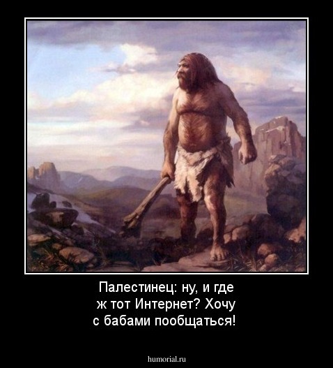 Палестинец: ну, и где ж тот Интернет? Хочу с бабами пообщаться!