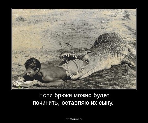 Если брюки можно будет починить, оставляю их сыну.