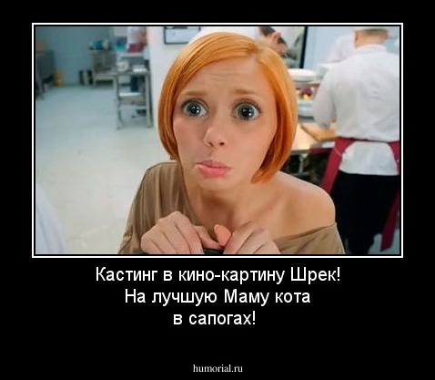 Кастинг в кино-картину Шрек! На лучшую Маму кота в сапогах!