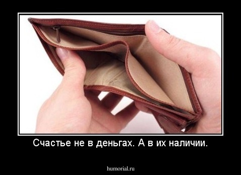 Счастье не в деньгах. А в их наличии.