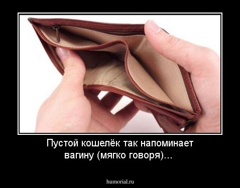 Пустой кошелёк так напоминает вагину (мягко говоря)...