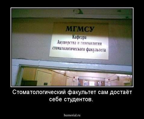 Стоматологический факультет сам  достаёт себе студентов.