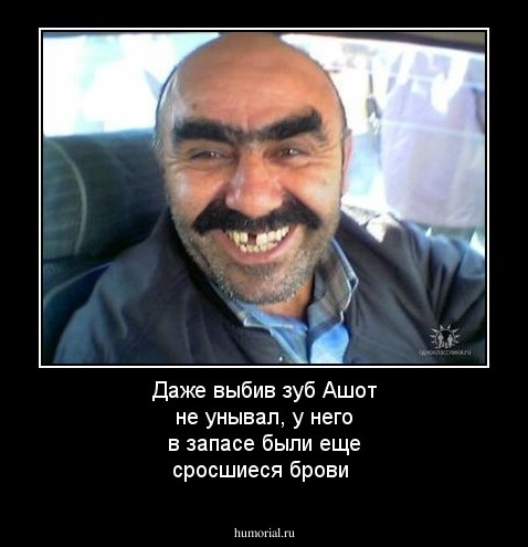 Даже выбив зуб Ашот не унывал, у него в запасе были еще сросшиеся брови