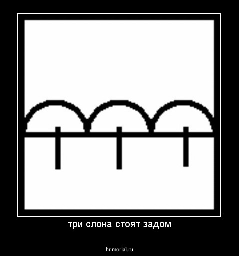 три слона стоят задом