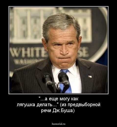 "...а еще могу как лягушка делать..." (из предвыборной речи Дж.Буша)
