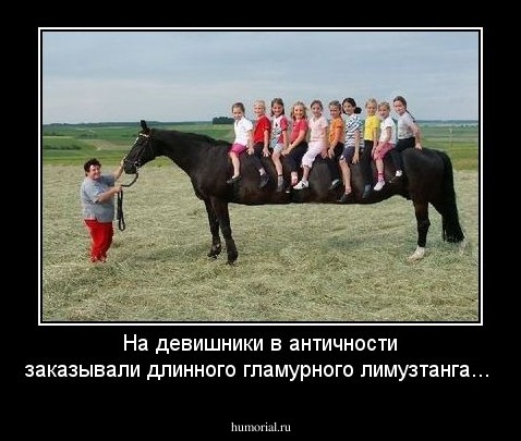 На девишники в античности заказывали длинного гламурного лимузтанга...