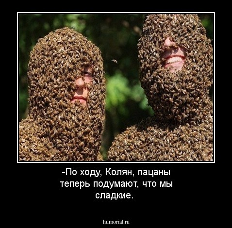 -По ходу, Колян, пацаны теперь подумают, что мы сладкие.