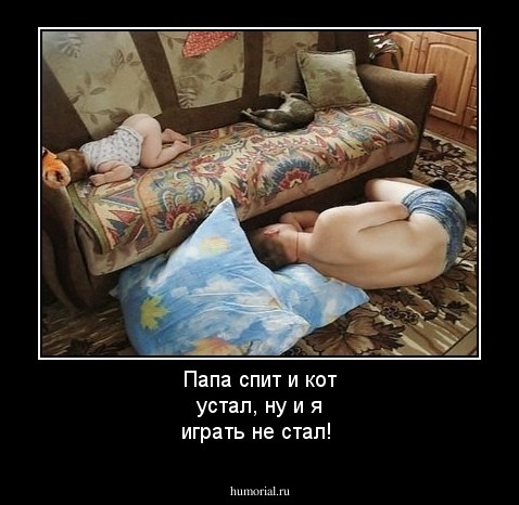 Папа спит и кот устал, ну и я играть не стал!