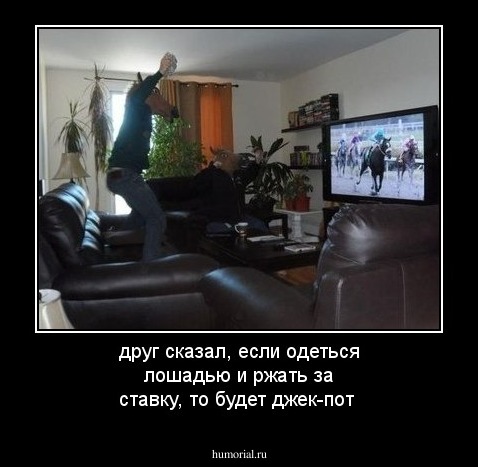 друг сказал, если одеться лошадью и ржать за ставку, то будет джек-пот