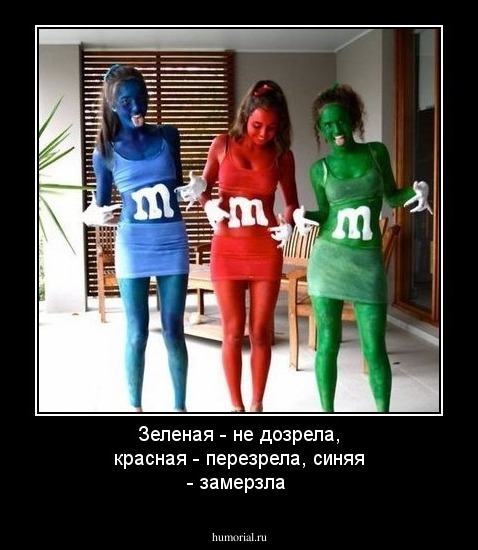 Зеленая - не дозрела, красная - перезрела, синяя -  замерзла
