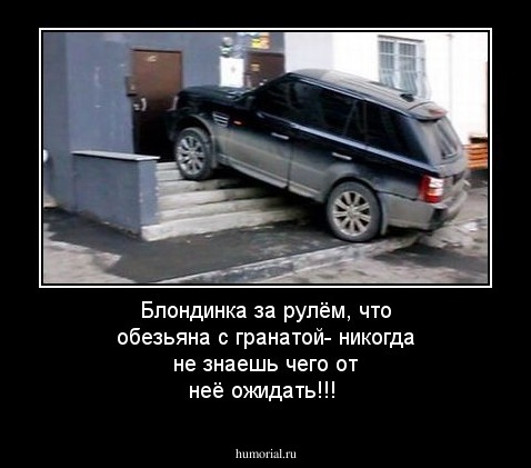 Блондинка за рулём, что обезьяна с гранатой- никогда не знаешь чего от неё ожидать!!!
