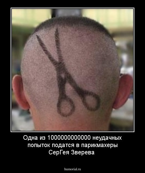 Одна из 1000000000000 неудачных попыток податся в парикмахеры СерГея Зверева 
