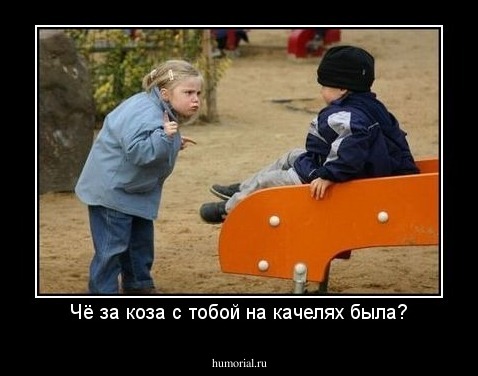 Чё за коза с тобой на качелях была?