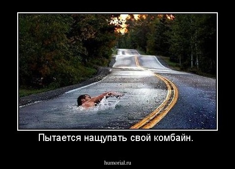 Пытается нащупать свой комбайн. 