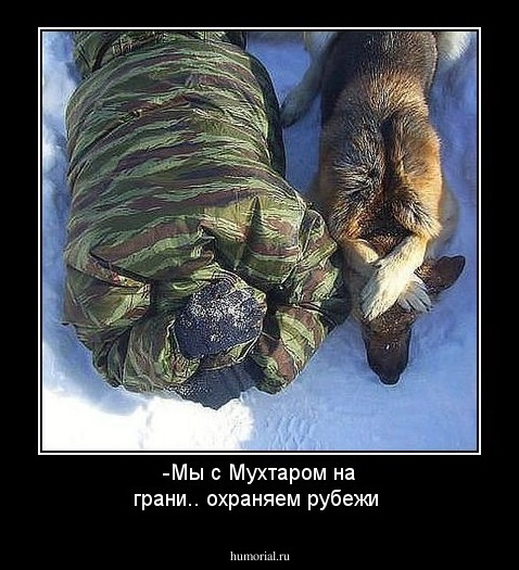 -Мы с Мухтаром на грани.. охраняем рубежи