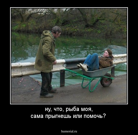 ну, что, рыба моя, сама прыгнешь или помочь?