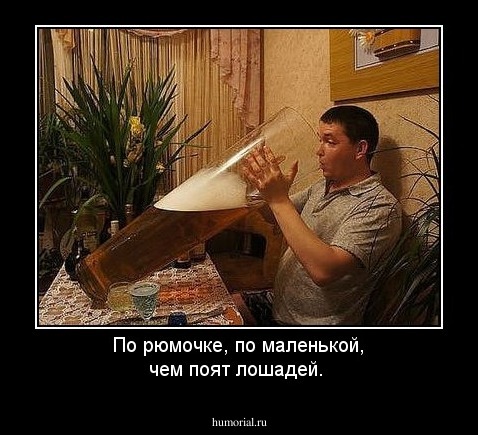 По рюмочке, по маленькой, чем поят лошадей.