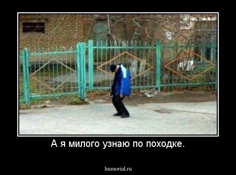 А я милого узнаю по походке.
