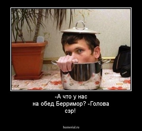 -А что у нас на обед Берримор?
-Голова сэр!