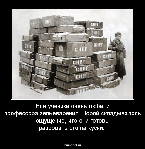 Все ученики очень любили профессора зельеварения. Порой складывалось ощущение, что они готовы разорвать его на куски.