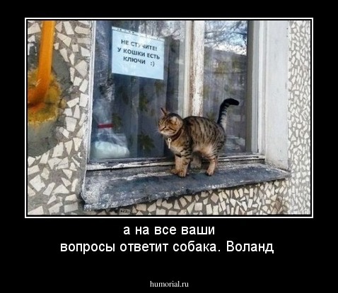 а на все ваши вопросы ответит собака. Воланд