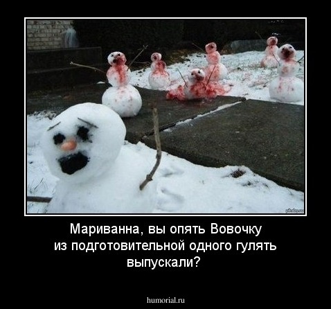 Мариванна, вы опять Вовочку из подготовительной одного гулять выпускали?